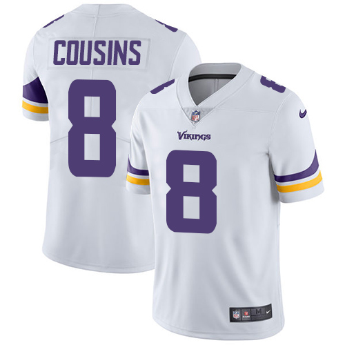 Minnesota Vikings #8 Limited Kirk Cousins White Nike NFL Road Men Jersey Vapor Untouchable->women nfl jersey->Women Jersey